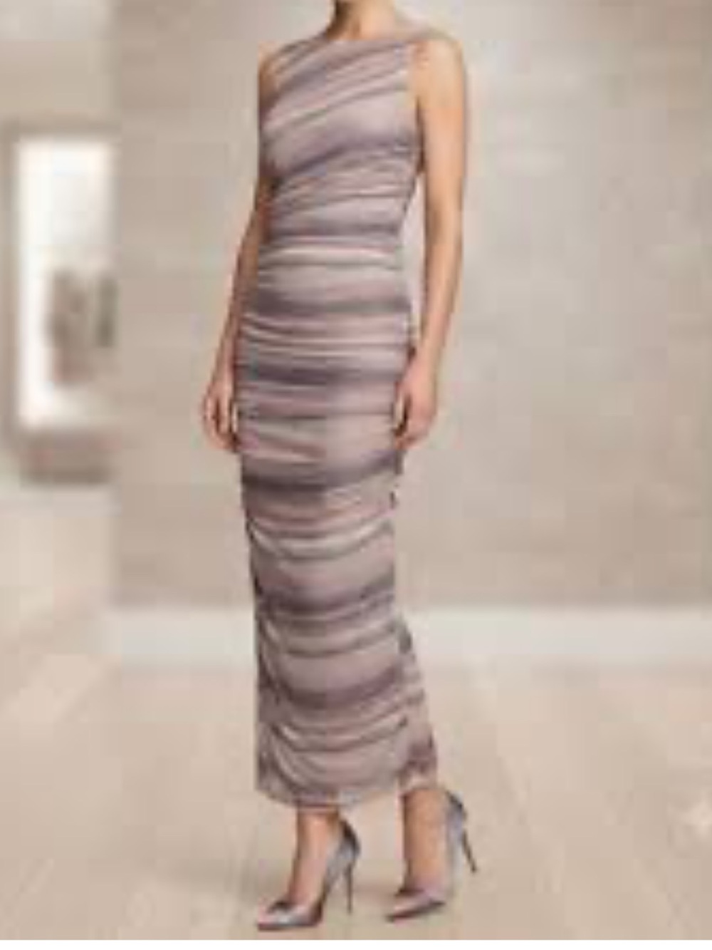 Nicole Milller New York Sleeveless Ruched Mesh Dress Size L